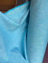 Load image into Gallery viewer, 6 oz Medium Linen/Cotton-  turquoise/white - 1/2 metre