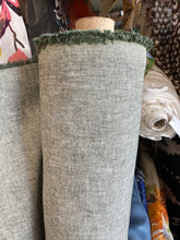 Load image into Gallery viewer, 6 oz Medium Linen/Cotton- green/white- 1/2 metre