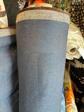 Load image into Gallery viewer, 6 oz Medium Linen/Cotton- brown/blue 1/2 metre