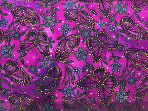 Quilting Cotton - Butterflies purple- 1/2 metre