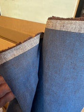 Load image into Gallery viewer, 6 oz Medium Linen/Cotton-  brown/blue - 1/2 metre

