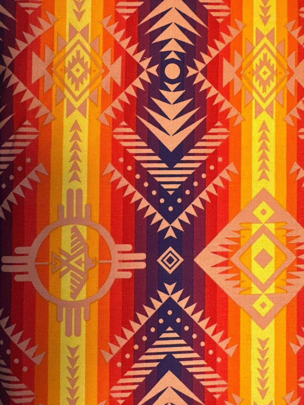 Quilting Cotton Tucson yellow/red/purple - 1/2 metre