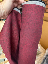 Load image into Gallery viewer, 6 oz Medium Linen/Cotton-   Burgundy/black - 1/2 metre
