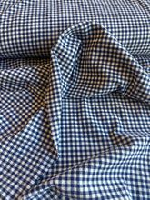 Load image into Gallery viewer, organic cotton gingham navy/white - 1/2 meter
