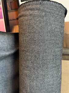 Wool Herringbone black/cream - 1/2 metre