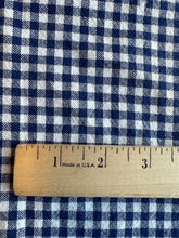 Load image into Gallery viewer, organic cotton gingham navy/white - 1/2 meter
