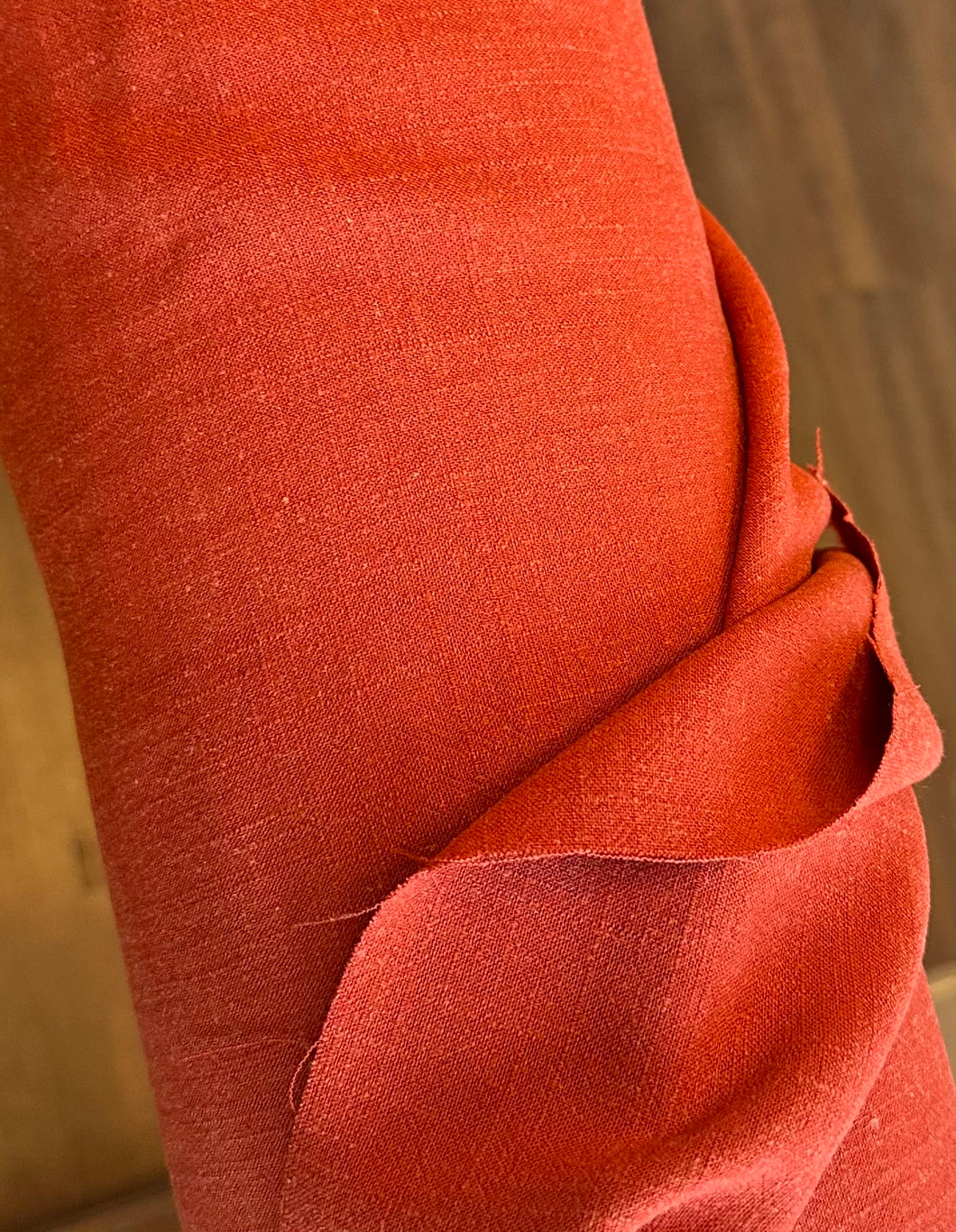 Linen Viscose Noil - Burnt Orange - 1/2 metre