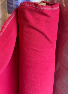 Linen Viscose Noil - Raspberry - 1/2 metre