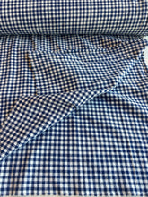 Load image into Gallery viewer, organic cotton gingham navy/white - 1/2 meter

