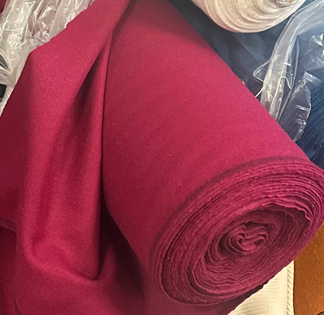 Wool Melton - Magenta - 1/2 metre