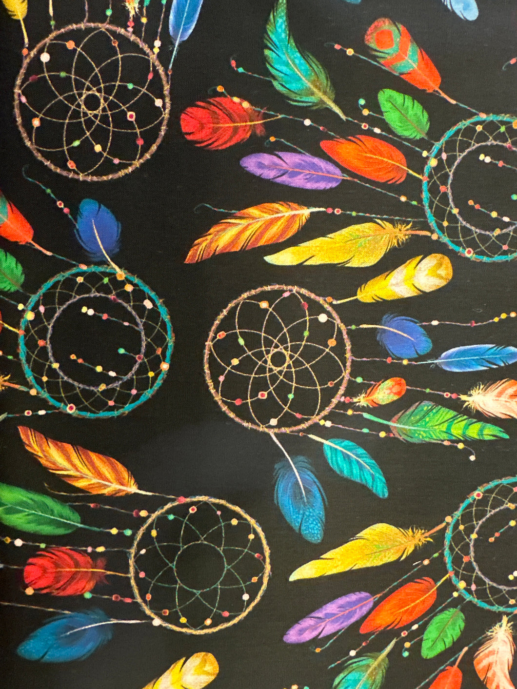 Quilting Cotton Feathers black - 1/2 metre