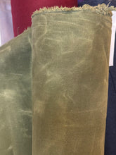 Load image into Gallery viewer, 100% cotton waxed canvas 12 Oz khaki green color - 1/2 m
