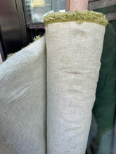 Load image into Gallery viewer, 6 oz Medium Linen/Cotton-  Celery/white - 1/2 metre
