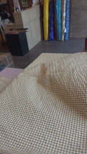 Load and play video in Gallery viewer, organic cotton gingham Dijon mustard - 1/2 meter
