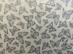 Quilting Cotton  - Butterflies Silver - 1/2 meter