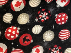 Quilting Cotton  - Christmas Bobbles Canada - 1/2 meter