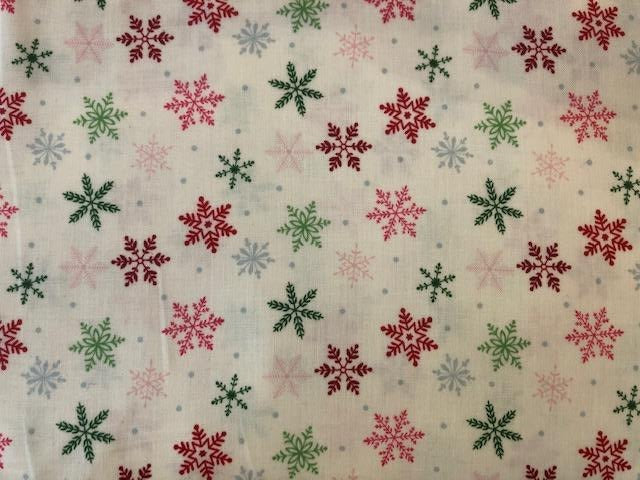 Quilting Cotton  - Christmas Snowflake - 1/2 meter