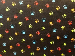 Quilting Cotton  - Colorful Paws - 1/2 meter