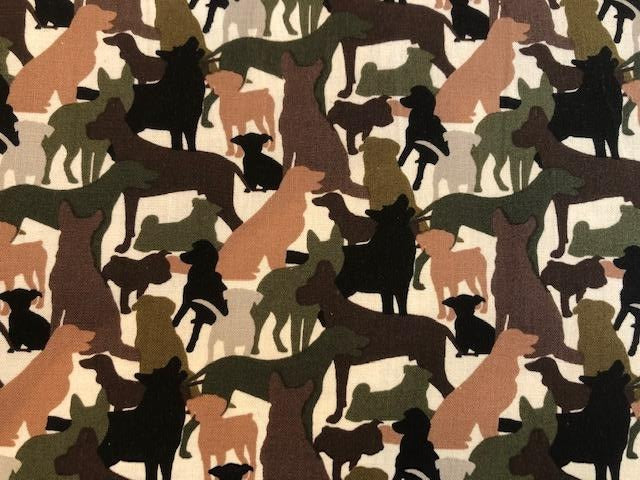 Quilting Cotton -  Dogs Camo - 1/2 metre
