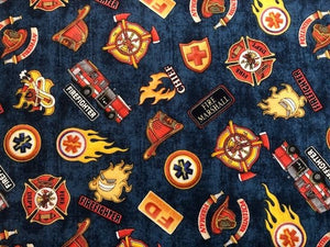 Quilting Cotton - firefighters - 1/2 metre