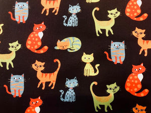 Quilting Cotton  - Happy Cats - 1/2 meter