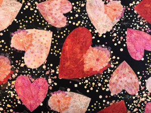 Quilting Cotton  - Hearts - 1/2 meter