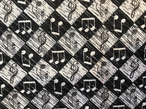 Quilting Cotton  - Musical Notes - 1/2 meter