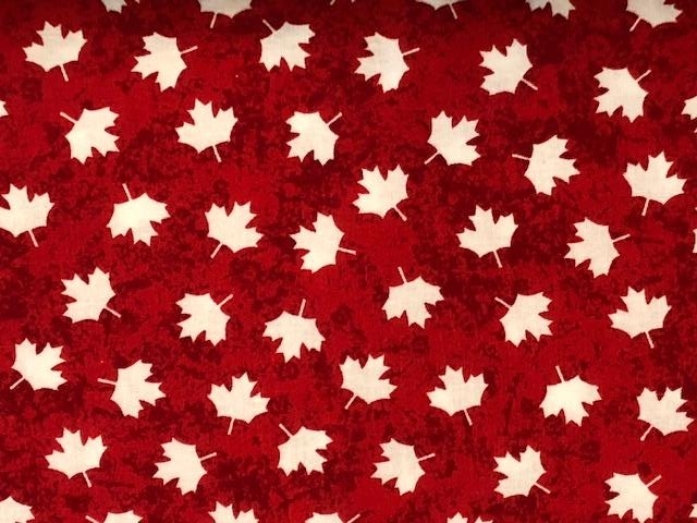 Quilting Cotton  - Oh Canada red background - 1/2 meter