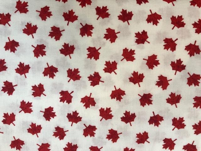 Quilting Cotton  - Oh Canada White background - 1/2 meter