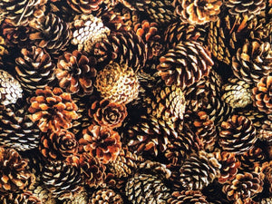 Quilting Cotton  - Pine Cones - 1/2 meter