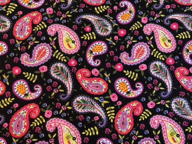 Quilting Cotton  - Pink paisley- 1/2 meter