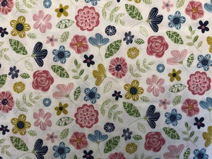 Quilting Cotton - Retro Flowers  - 1/2 metre