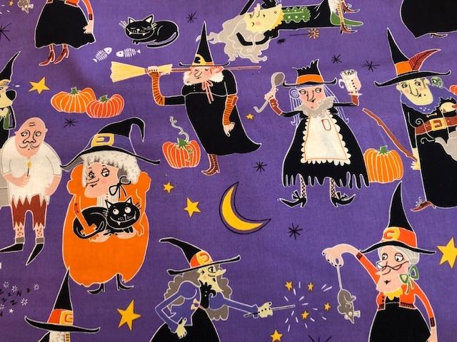 Quilting Cotton  - Witches Halloween - 1/2 meter