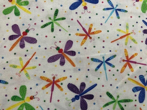 Quilting Cotton - dragonfly multi - 1/2 metre