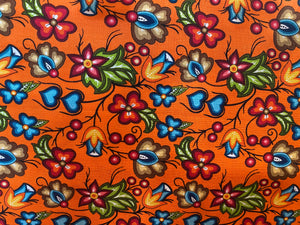 Quilting Cotton -Native Floral Orange (small) - 1/2 metre