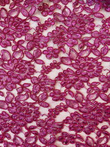 Lace - corded lace Magenta - 1/2meter