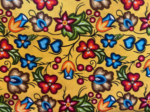 Quilting Cotton -Native Floral Yellow (small) - 1/2 metre