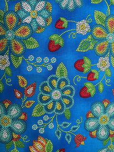 Quilting Cotton  - Beaded Flower blue - 1/2 meter