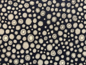 Quilting Cotton - retro flower blue/grey - 1/2 metre